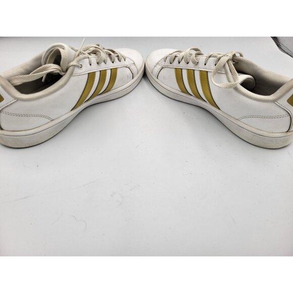 Adidas Cloudfoam Advantage Women’s White/Gold 3 Stripe Shoes Size 9 US - Picture 10 of 11
